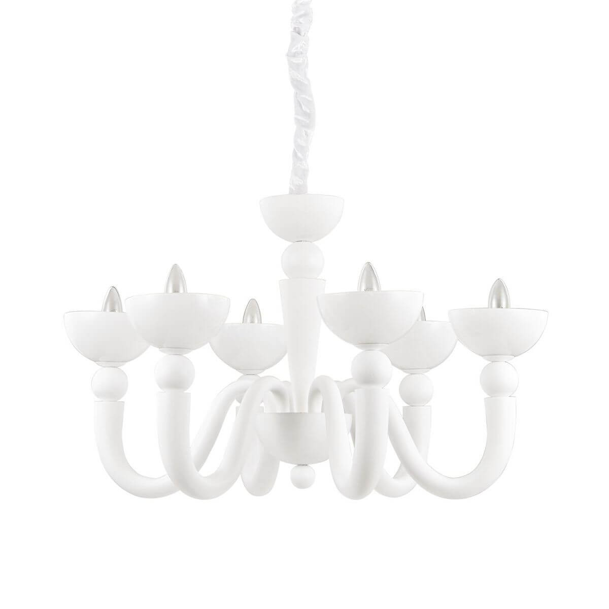 Suspension BON BON 6 lumières blanche, verre