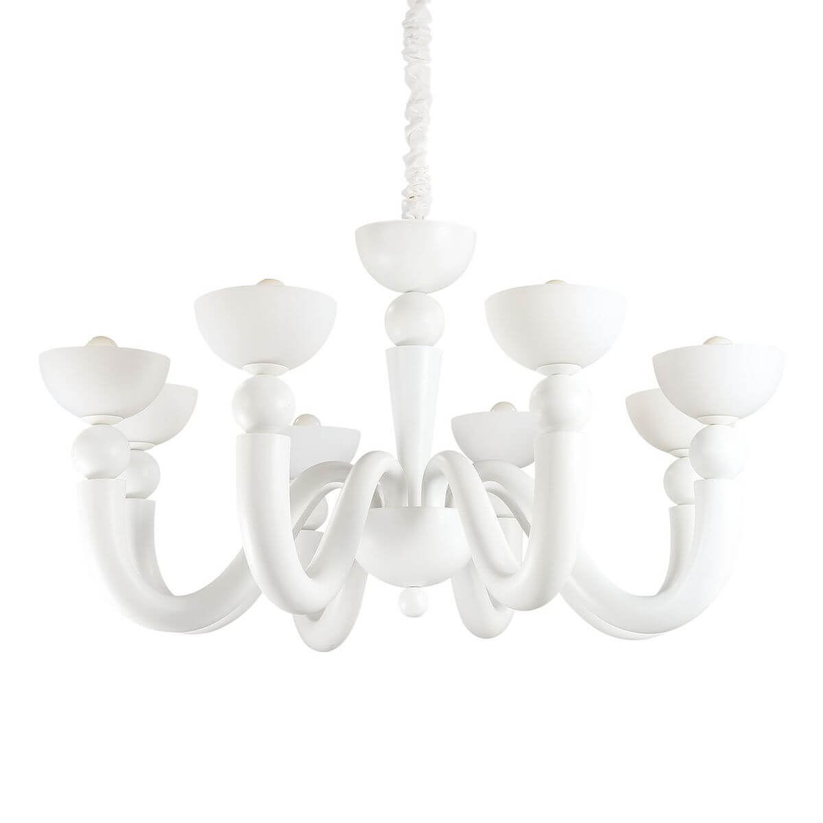 Suspension BON BON 8 lumières blanche, verre