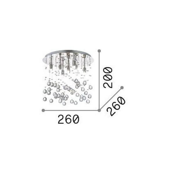Schéma de dimensions indiquant 260 mm de diamètre et 200 mm de hauteur