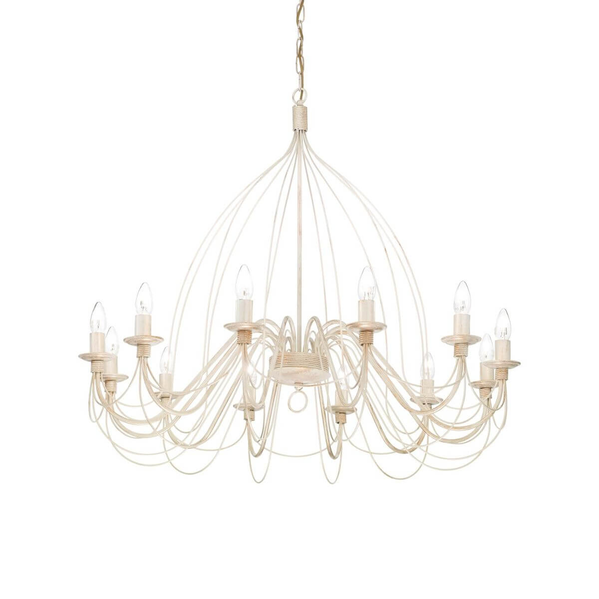 Suspension Corte 12 lumières blanche