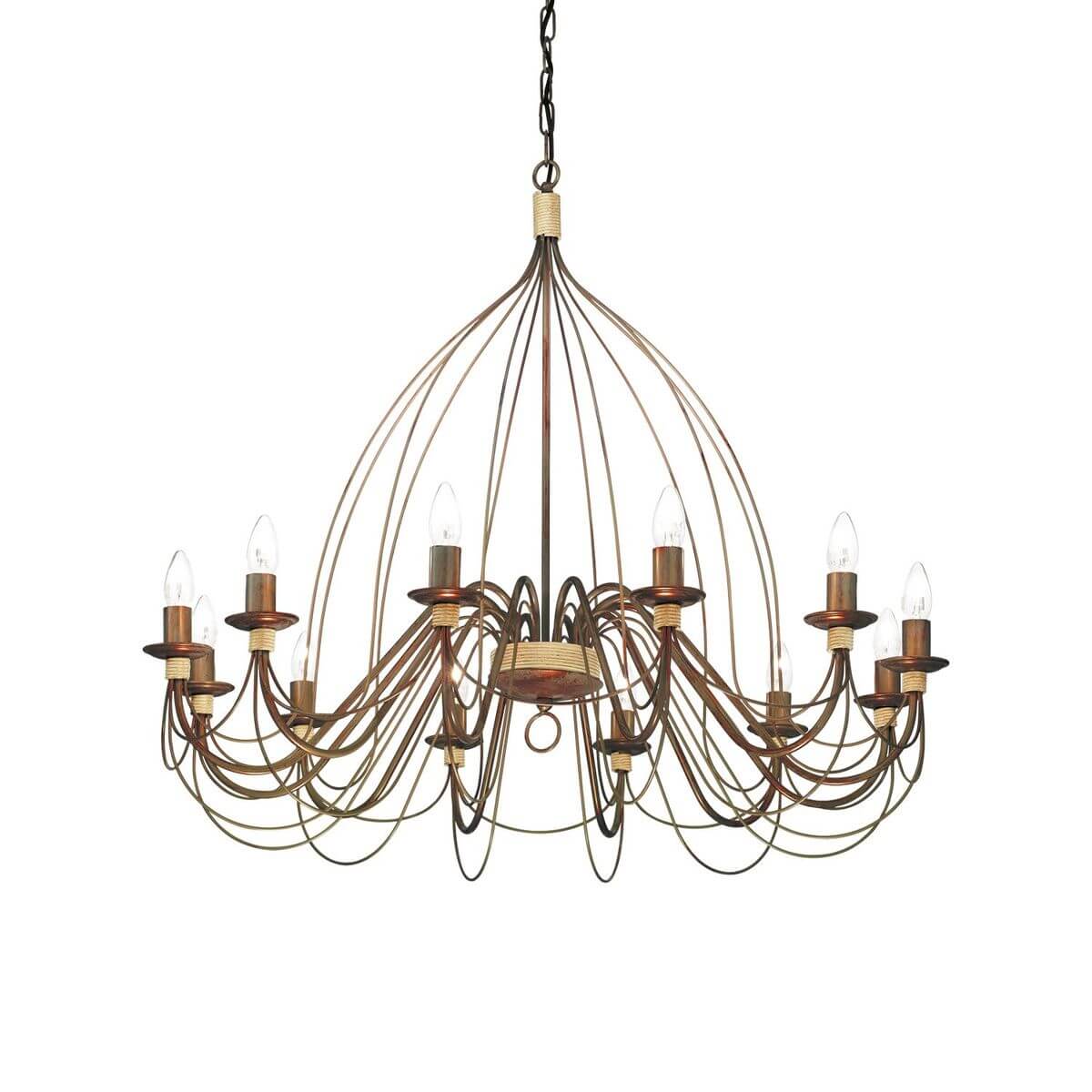 Suspension Corte 12 lumières rouille