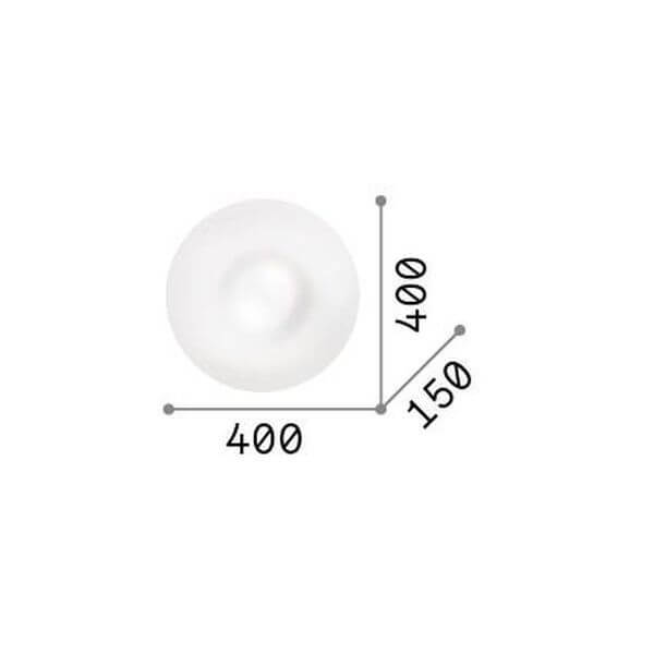 Schéma coté de face et de profil, diamètre 400 et hauteur 150