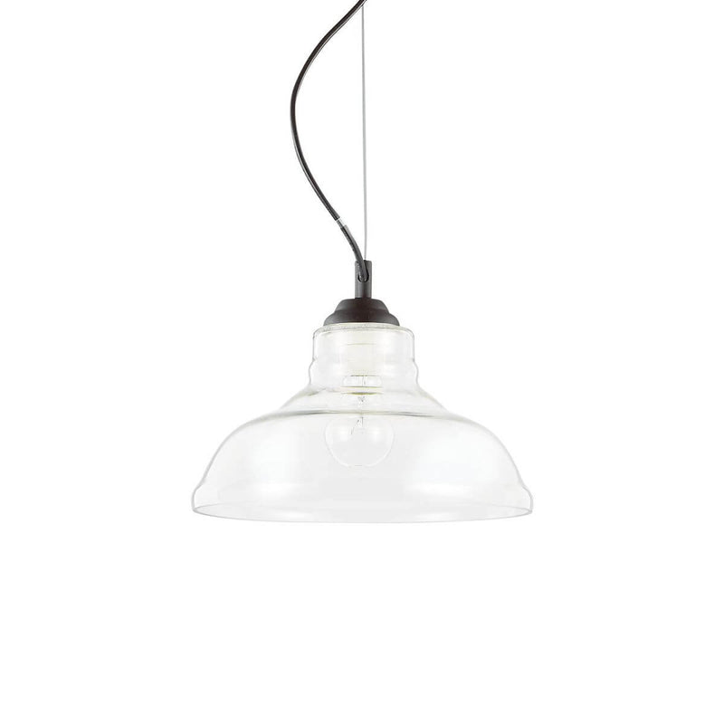 Suspension Bistro transparente, verre, Ø 28 cm