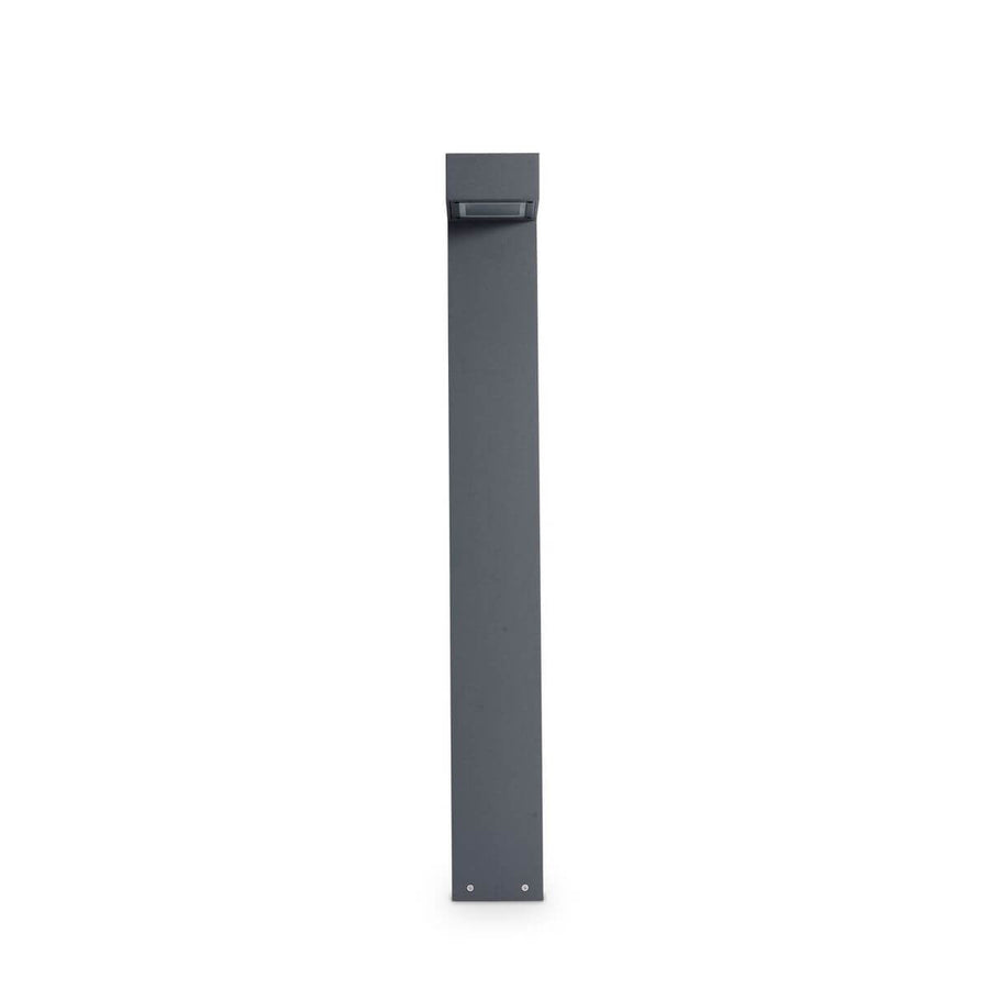 Lampadaire extérieur anthracite éteint, vue de face sur fond blanc.