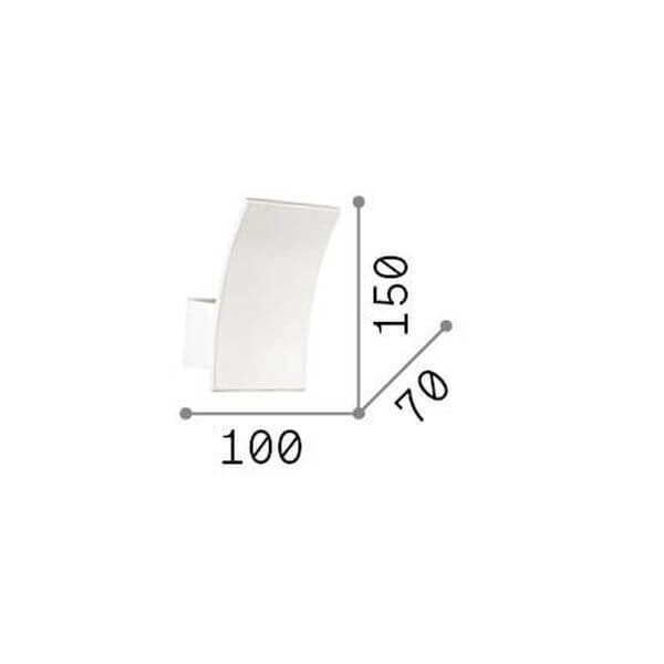 Schéma coté montrant les dimensions de l'applique : 100 mm de largeur, 150 mm de hauteur
