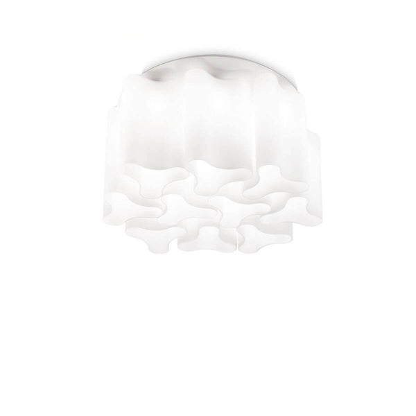 Plafonnier Compo 10 lumières blanc, verre