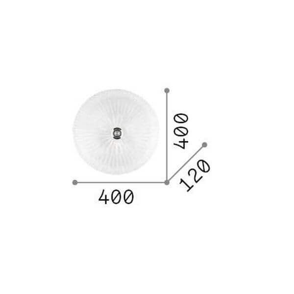 Schéma de dimensions du plafonnier : diamètre 400 mm et hauteur 120 mm.