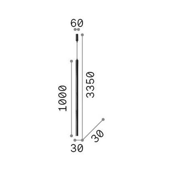 Suspension Ultrathin blanche, H 100 cm