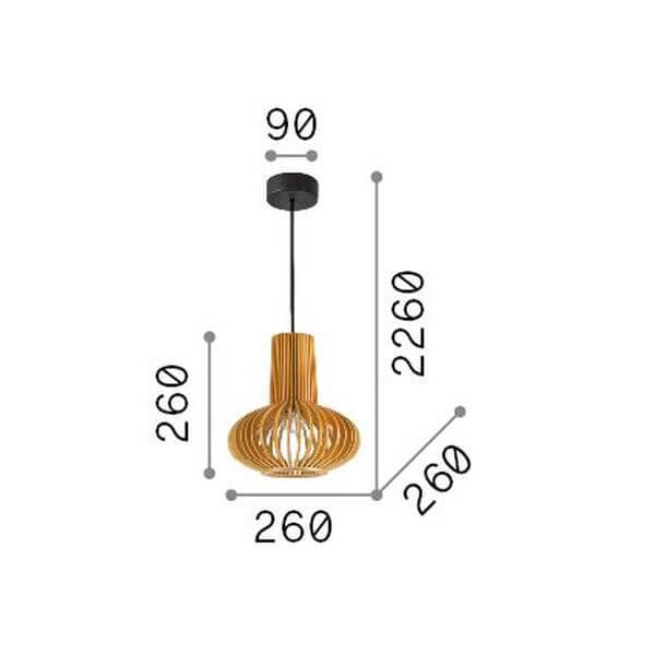 Suspension Citrus bois, Ø 26 cm