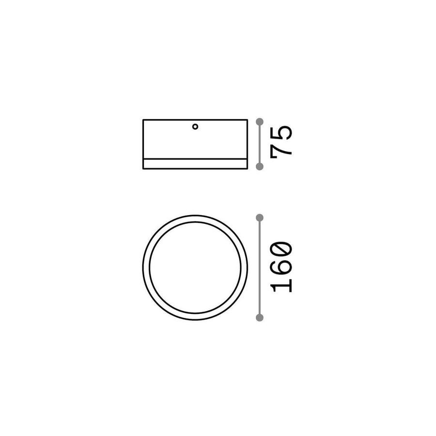Plafonnier extérieur Urano blanc, Ø 16 cm