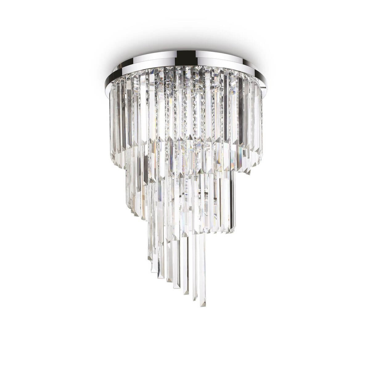 Plafonnier Carlton 12 lumières chromé, cristal