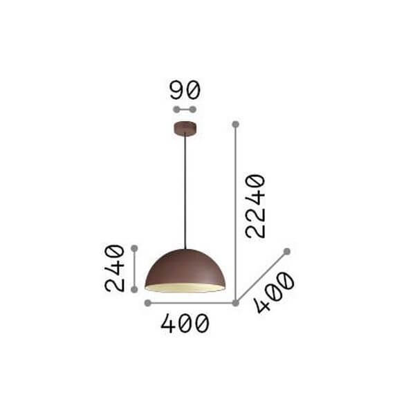 Schéma de dimensions indiquant le diamètre de 400 mm et la hauteur totale de 2240 mm