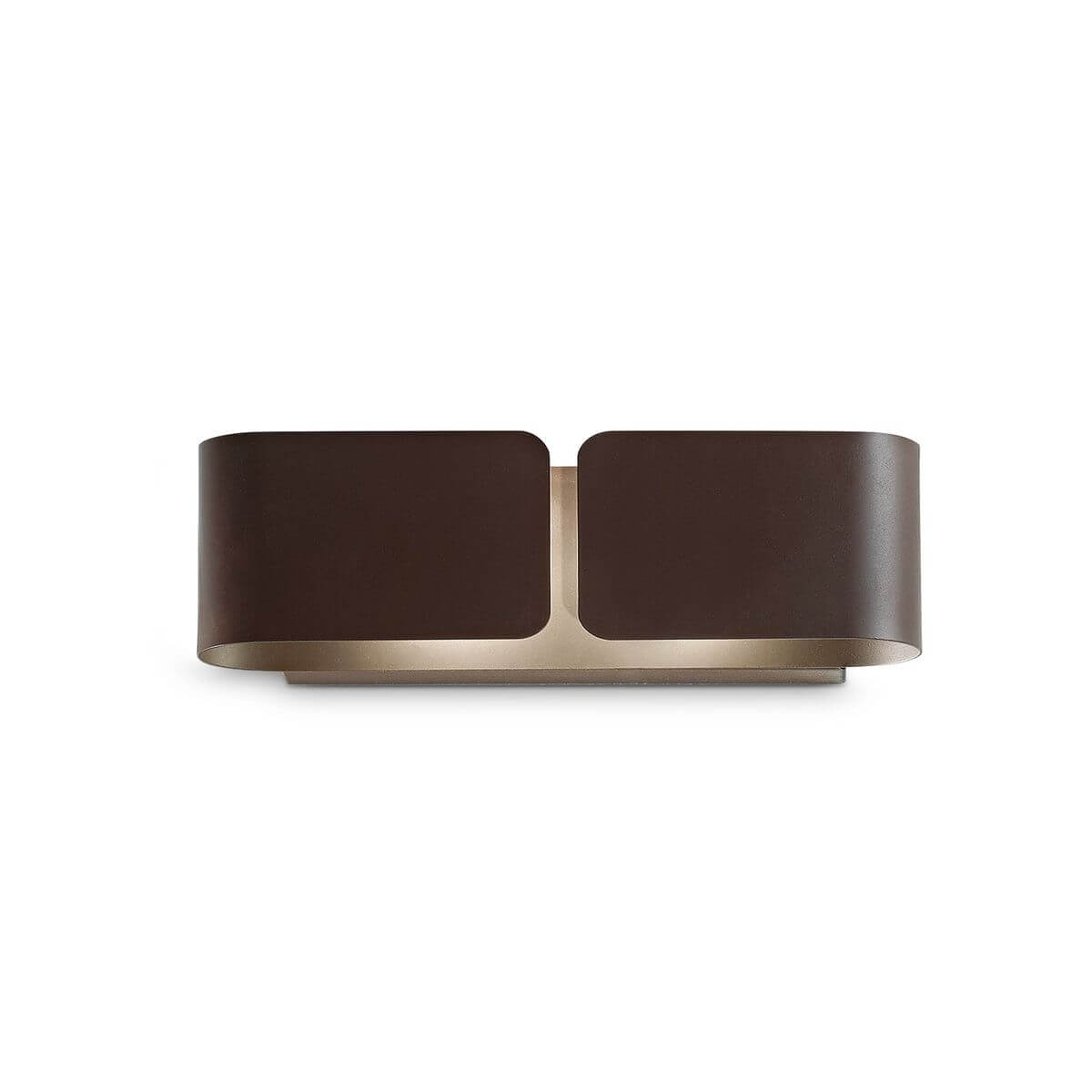 Applique murale Clip 2 lumières marron, L 12,5 cm