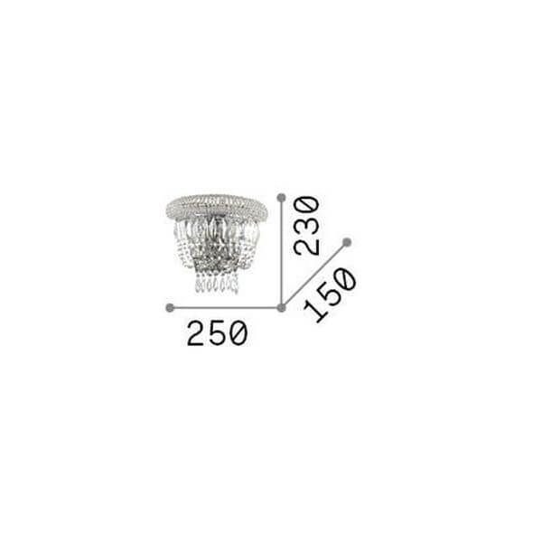 Applique murale Dubai 2 lumières laiton, cristal