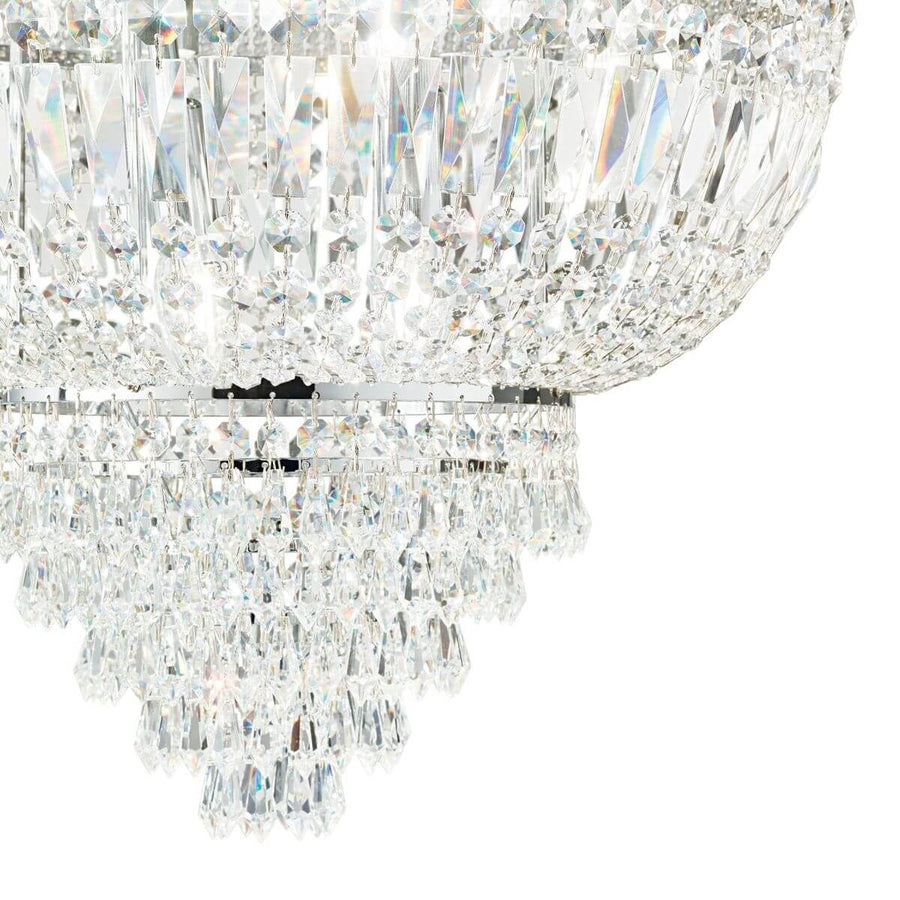 Plafonnier Dubai 6 lumières chromé, cristal