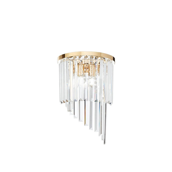 Applique murale Carlton 3 lumières dorée, cristal