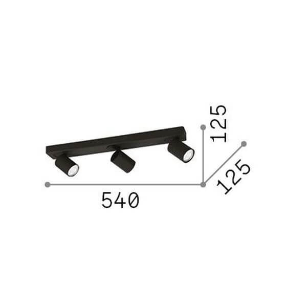 Plafonnier Rudy 3 lumières noir (229058)