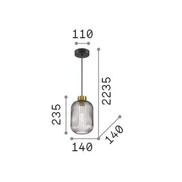 Suspension Mint verte, verre, H 23,5 cm
