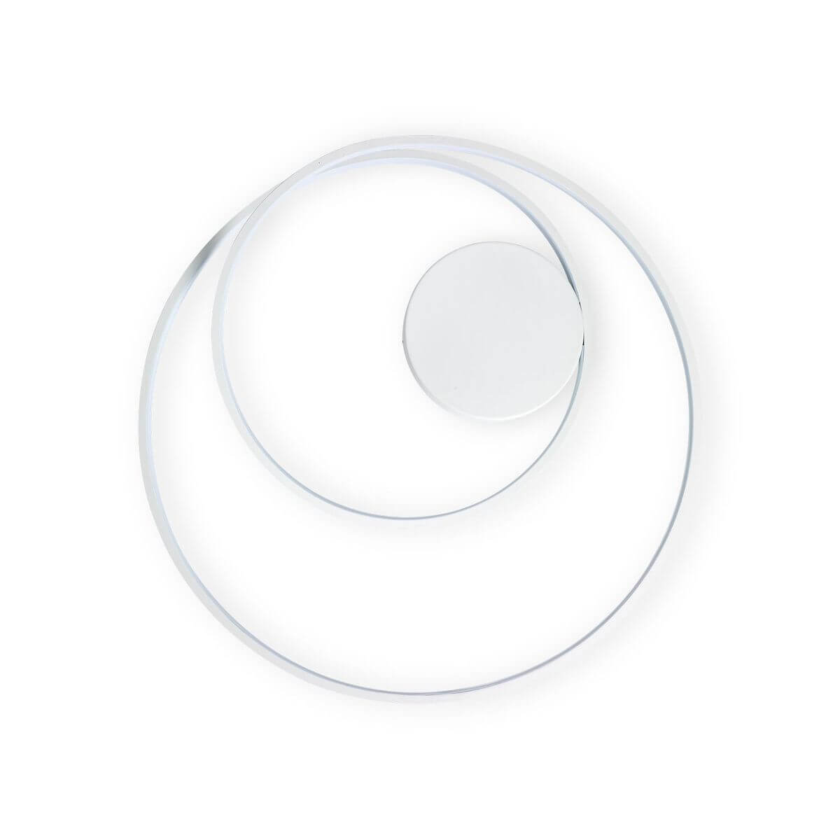 Vue de dessous détaillant la spirale des anneaux et le disque central blanc