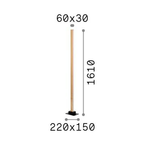 Lampadaire Craft bois, verre