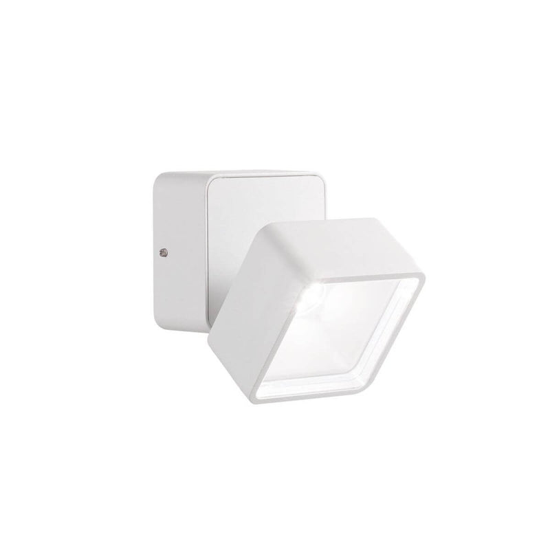 Applique extérieure Omega Square blanche, verre