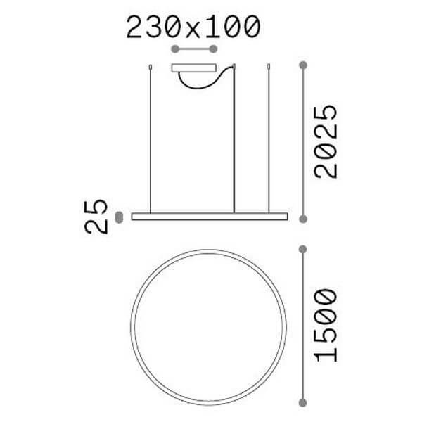 Suspension Oracle Slim blanche, Ø 150 cm (304465)
