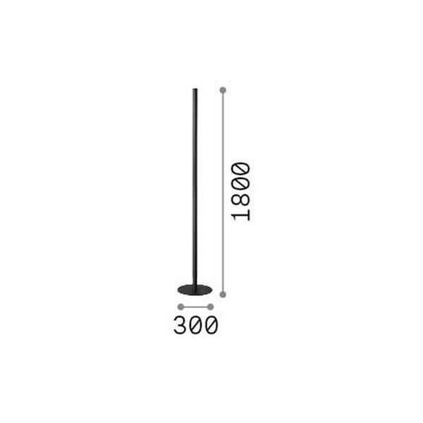 Schéma technique coté indiquant hauteur totale 1800 millimètres et diamètre de base 300