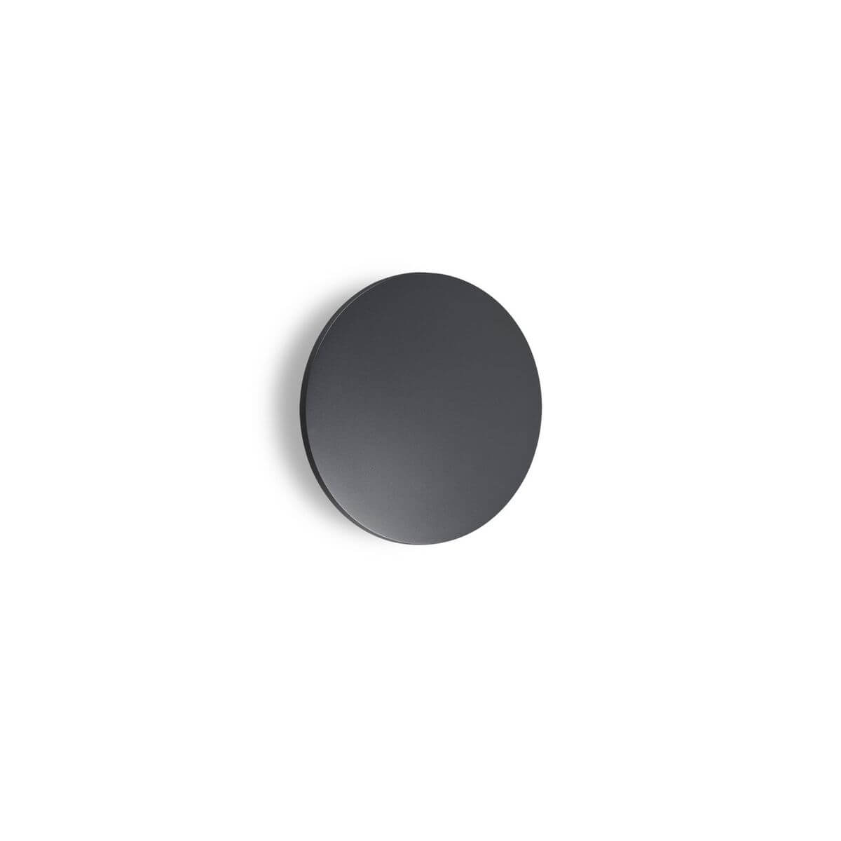 Applique murale ronde anthracite vue de face sur fond blanc neutre