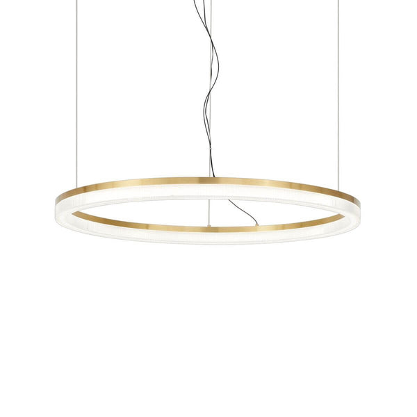 Suspension Crown laiton, verre, Ø 80 cm