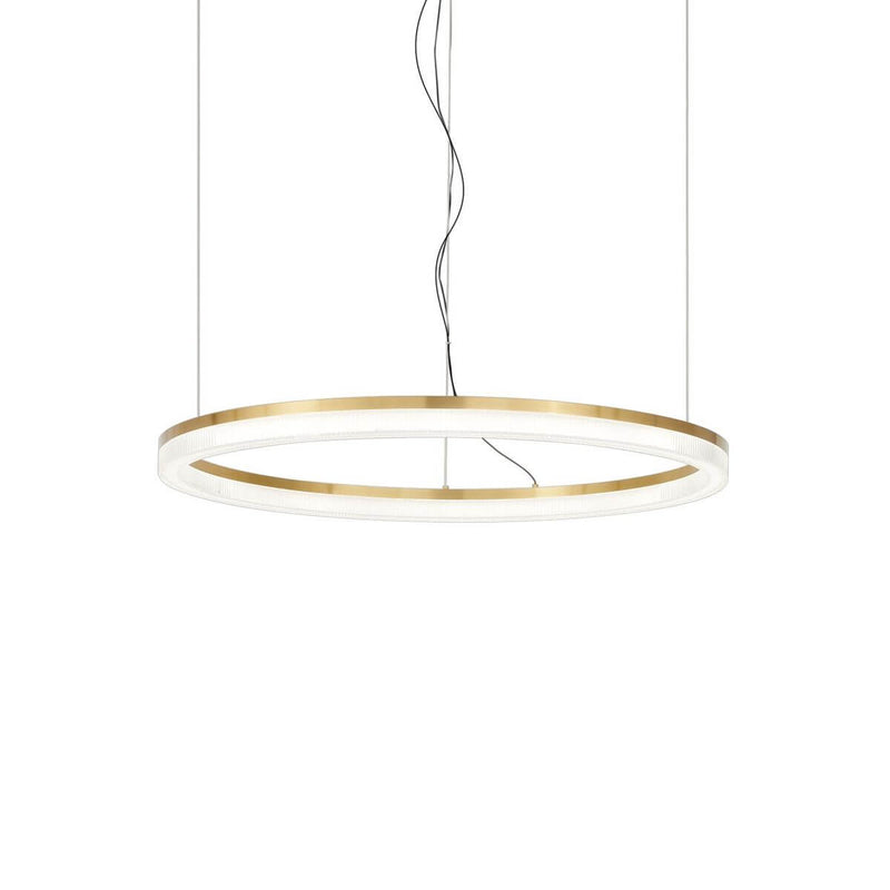 Suspension Crown laiton, verre, Ø 60 cm