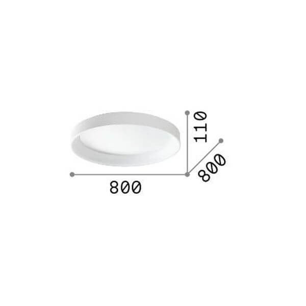 Schéma technique coté du luminaire, diamètre 800 mm et hauteur 110 mm