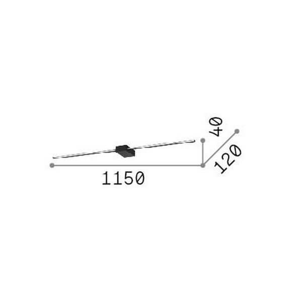 Schéma de dimensions du luminaire mural avec 1150, 40 et 120 mm.