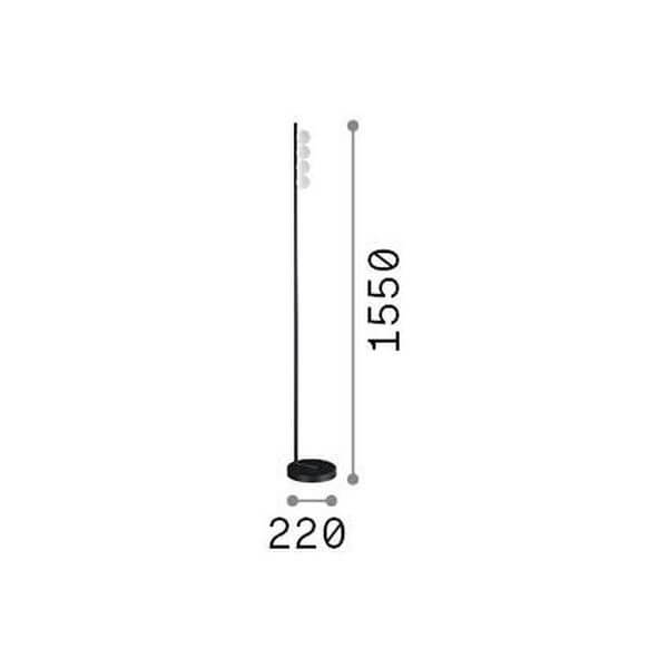 Lampadaire Ping Pong laiton, verre