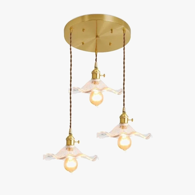 Suspension design Style nordique Simple à LED fleurs en verre | Designix - Luminaire - https://designix.fr