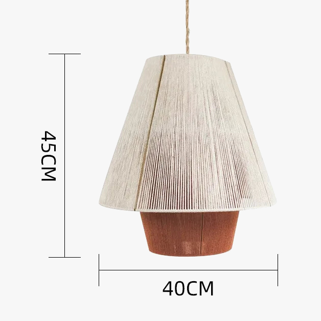Lustre rétro japonais en corde de chanvre tissée | Designix - Luminaire - https://designix.fr