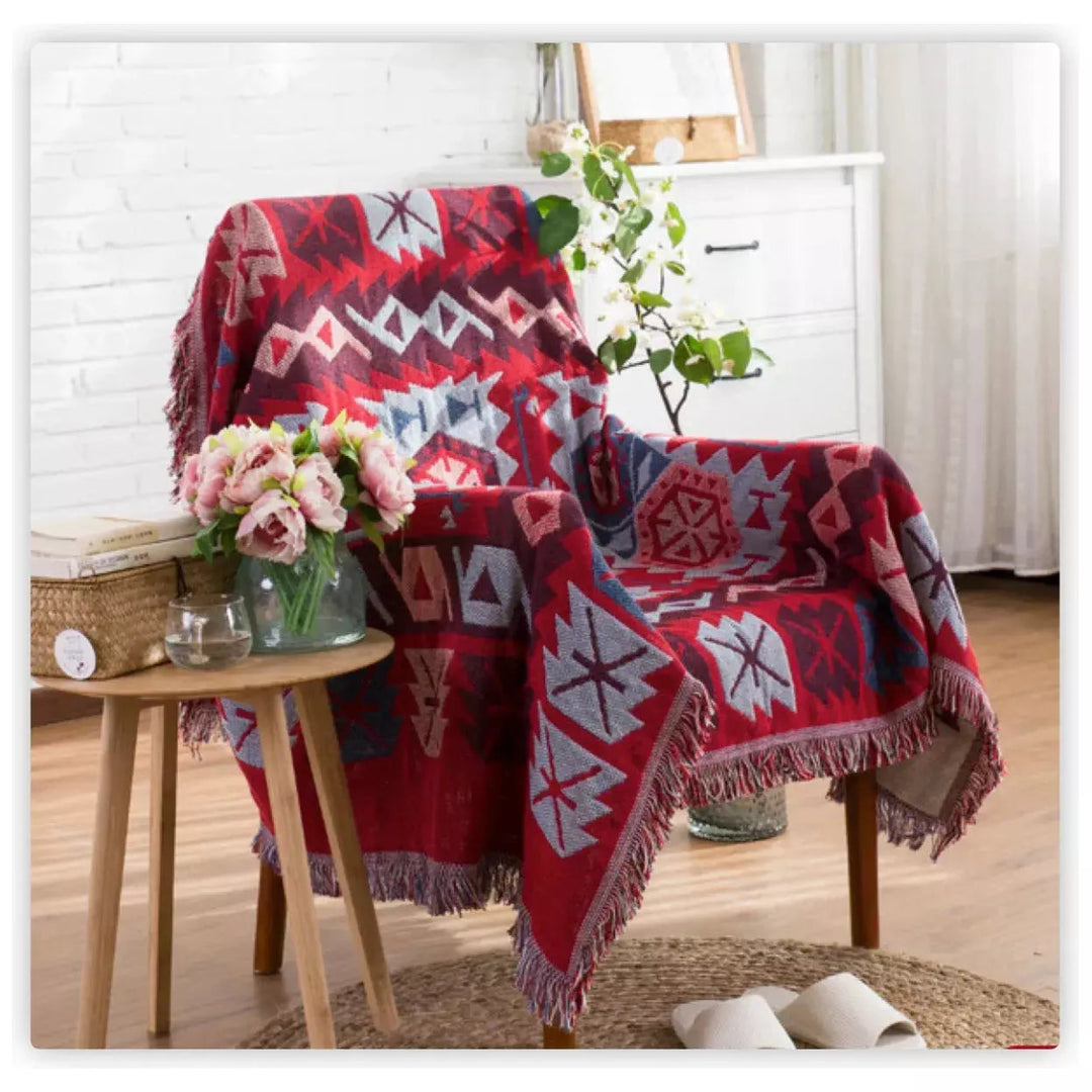 Jeté de Canapé Plaid | Douceur Hivernale - Designix Plaid Rouge 130x180