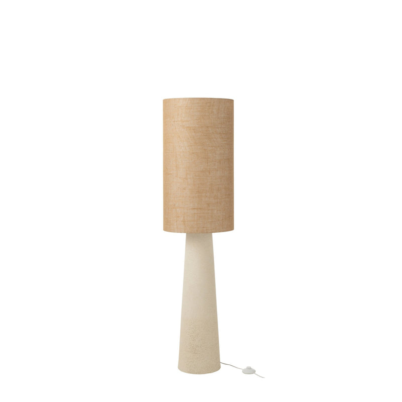 Lampadaire Ava en fibre de verre et jute naturel, petit modèle