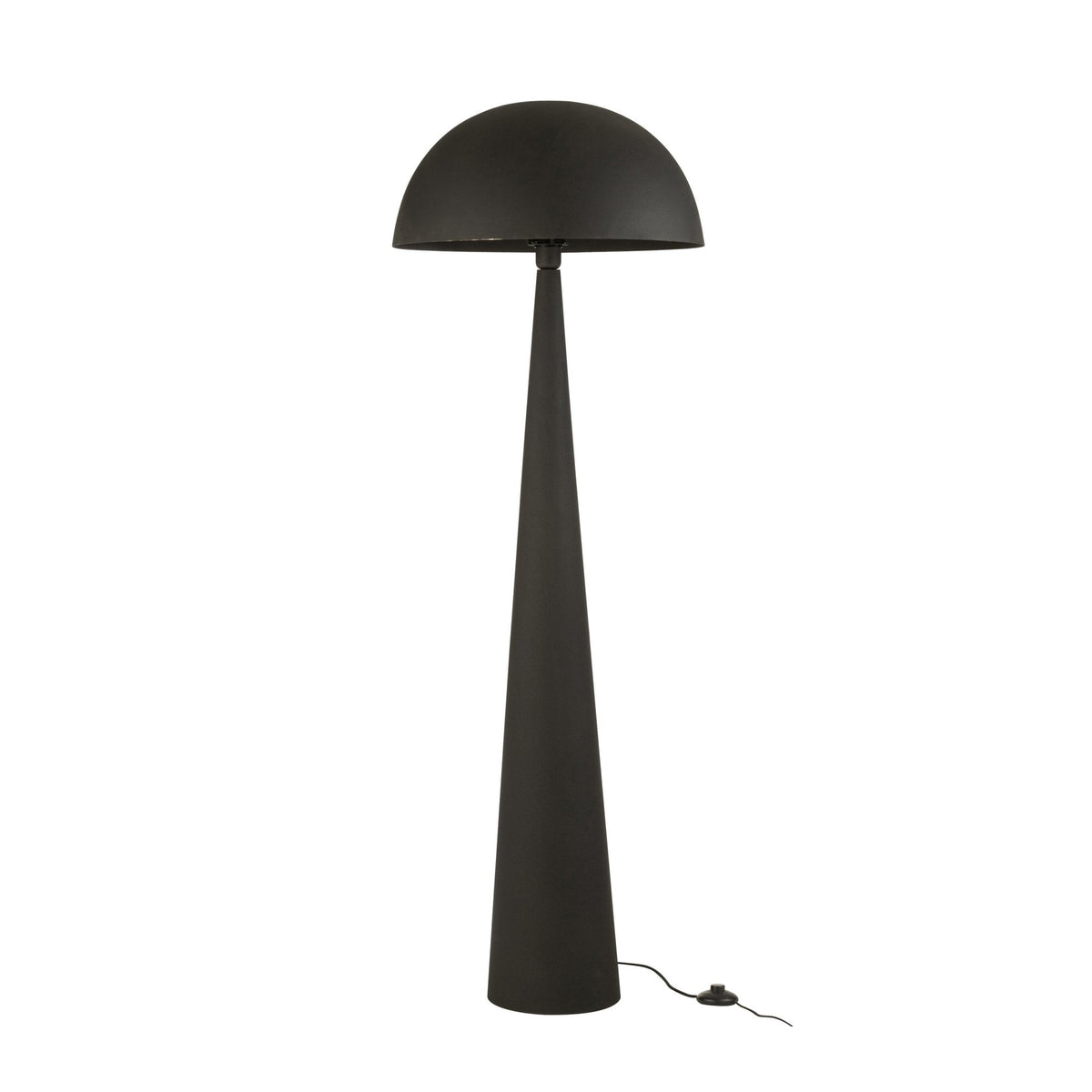 Lampadaire champignon en métal noir mat
