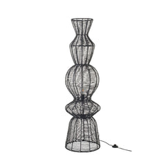Lampadaire en corde noire et métal