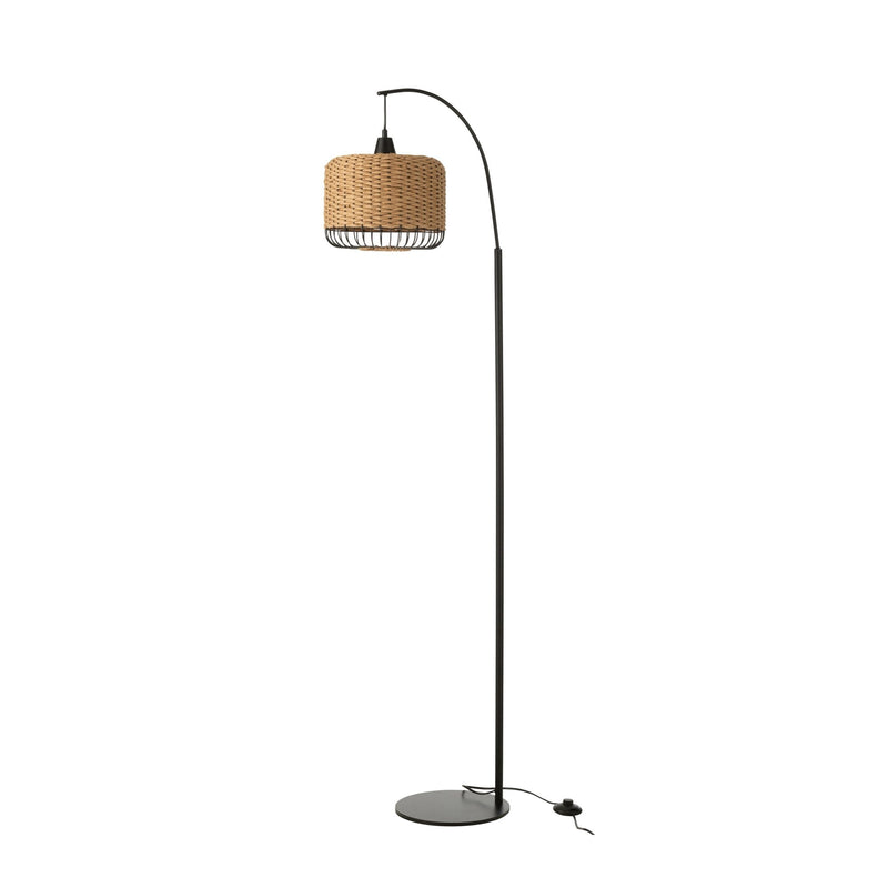 Lampadaire lanterne en métal naturel