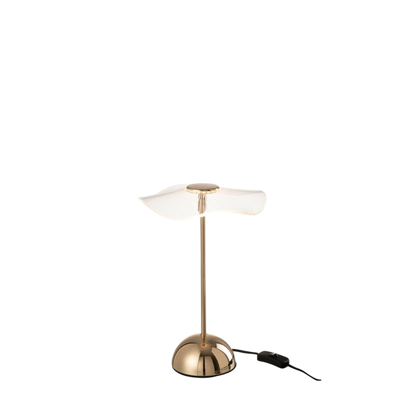 Lampe à poser LED fleur en métal doré, petit modèle