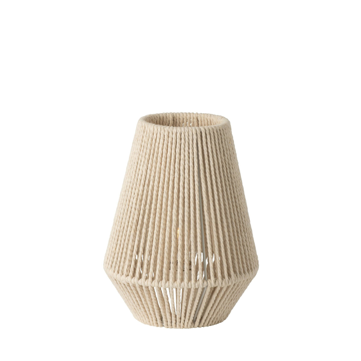 Lampe à poser en corde de coton grège