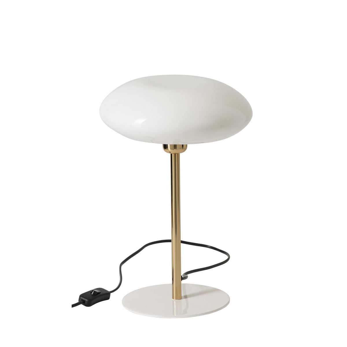 Lampe à poser en métal blanc et doré