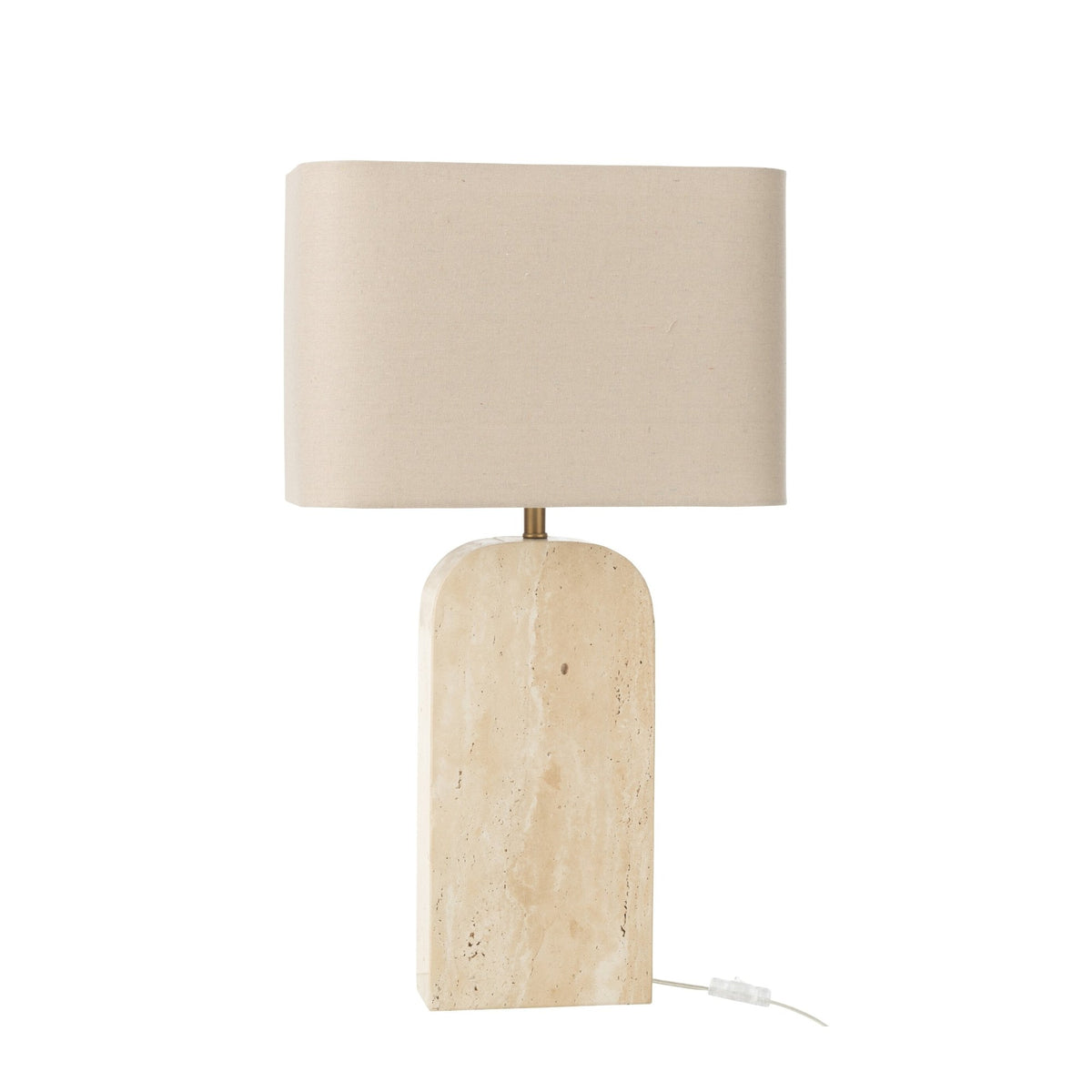 Lampe à poser en travertin beige