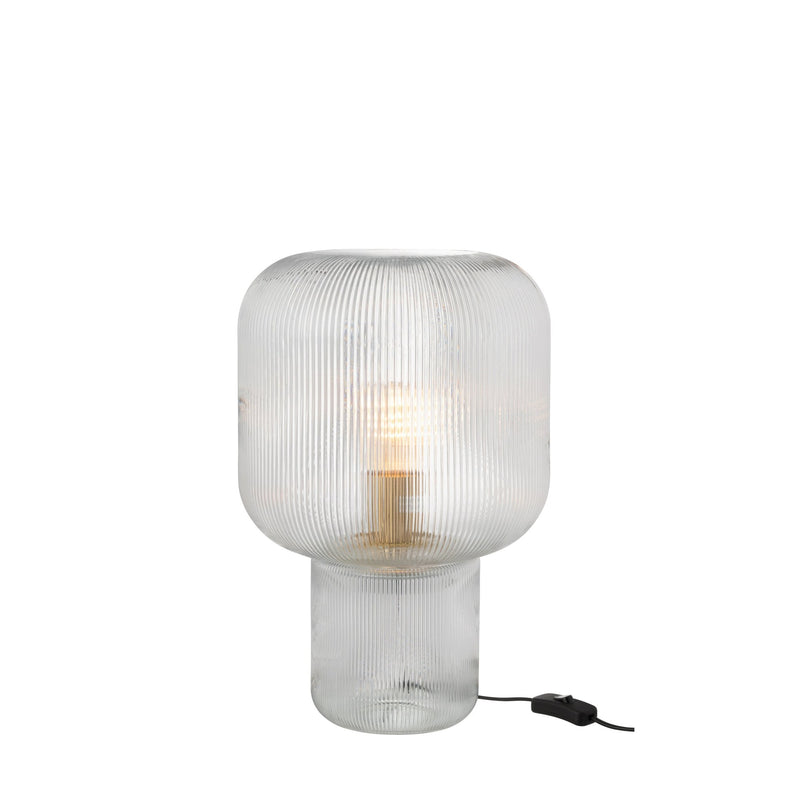 Lampe à poser en verre strié, H 42 cm