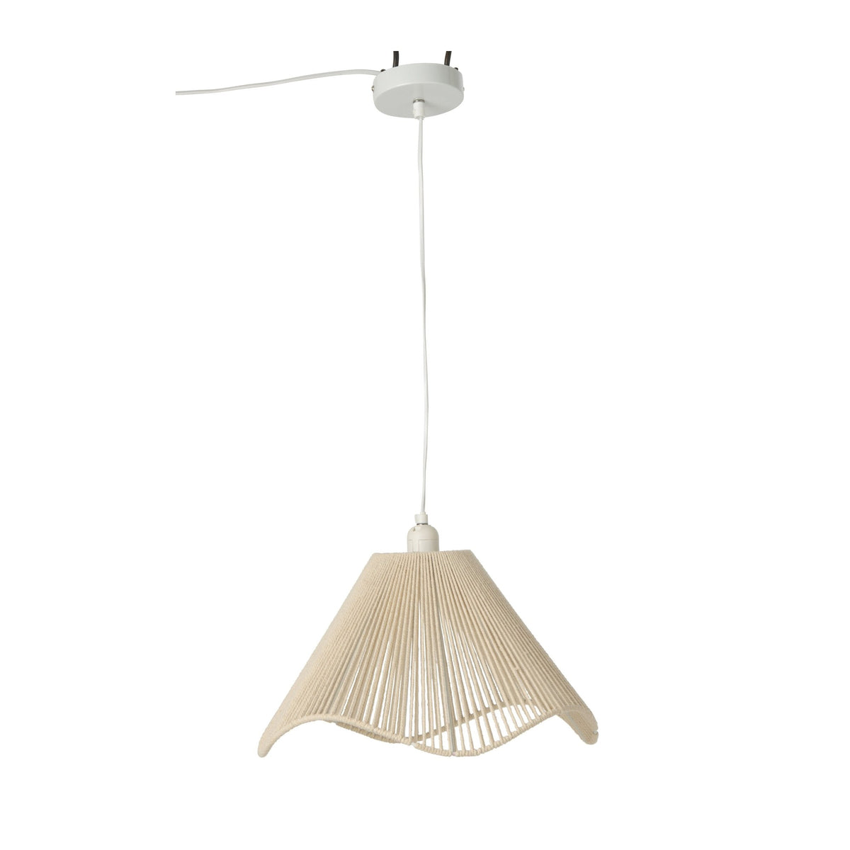 Suspension en corde de lin grège, H 22 cm