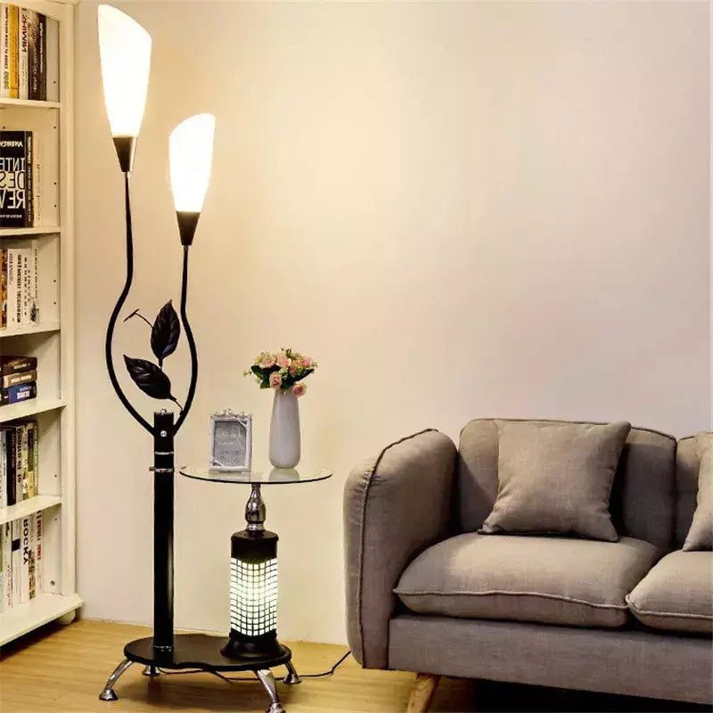 Lampadaire Abat - jour Fleur | Élégance Florale - Designix Lampadaire Noir