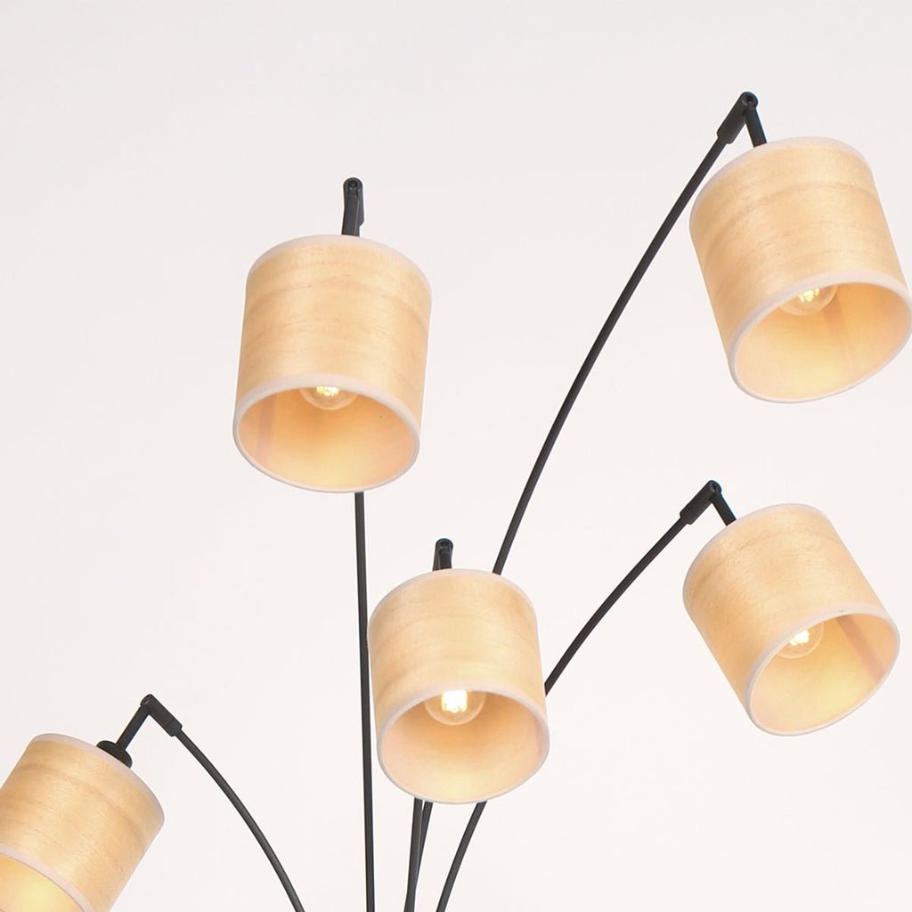 Lampadaire Arc Noir 5 Lumières | Qile - Designix Lampadaire