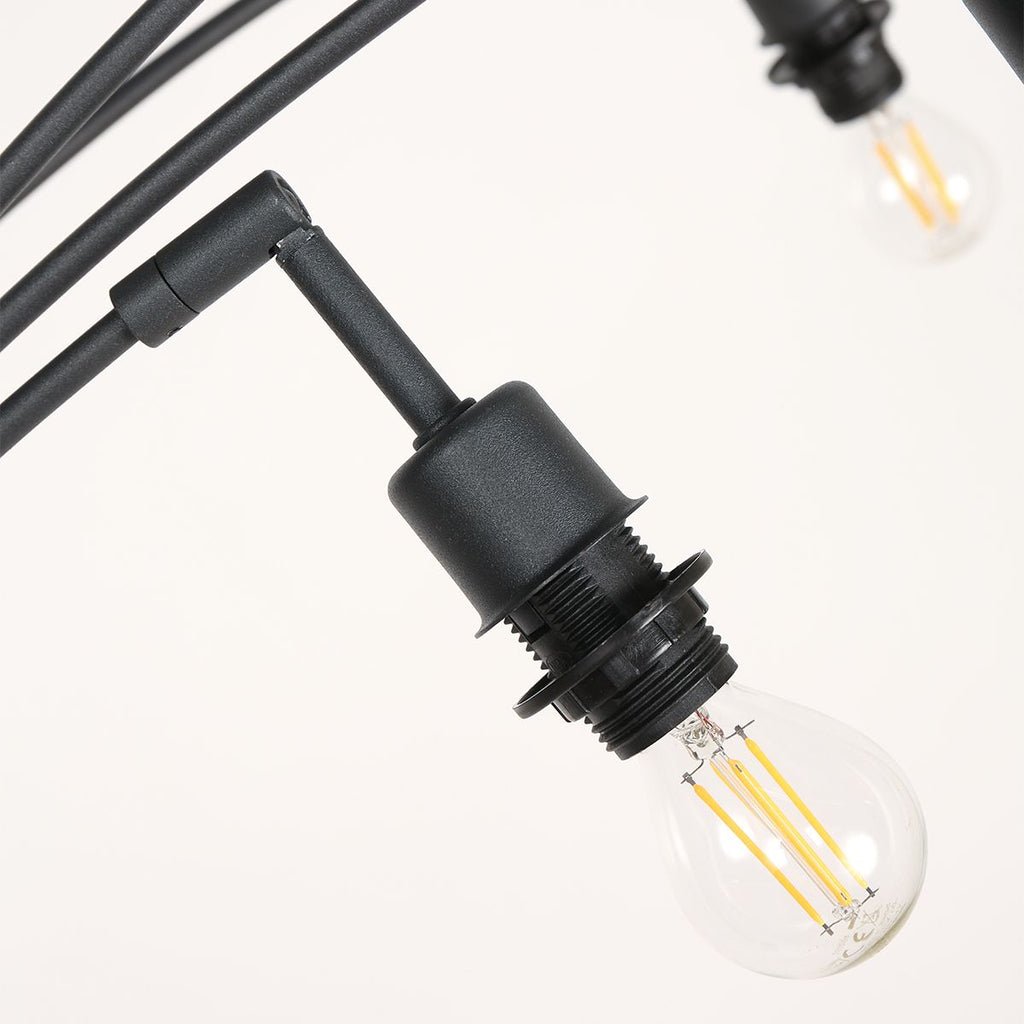 Lampadaire Arc Noir 5 Lumières | Qile - Designix Lampadaire