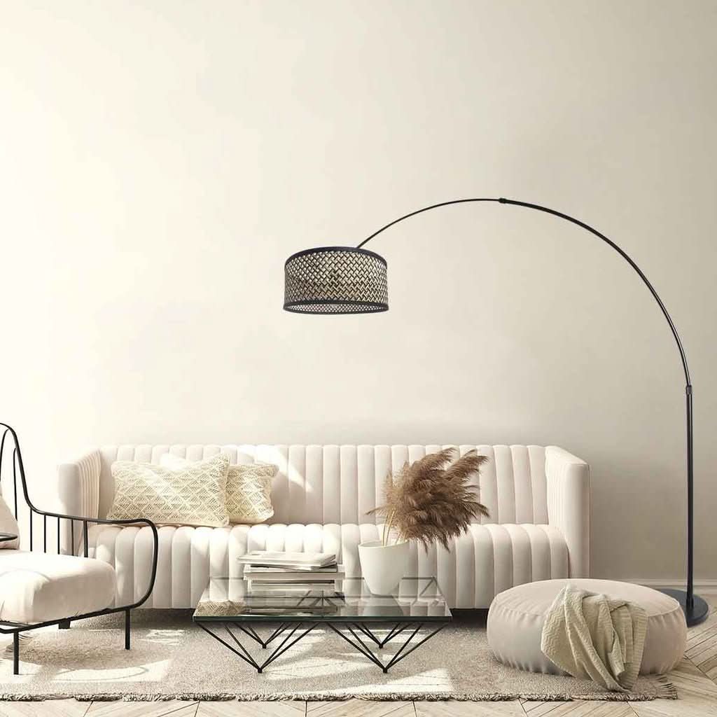 Lampadaire Bambou Noir Naturel | Zyla - Designix Lampadaire